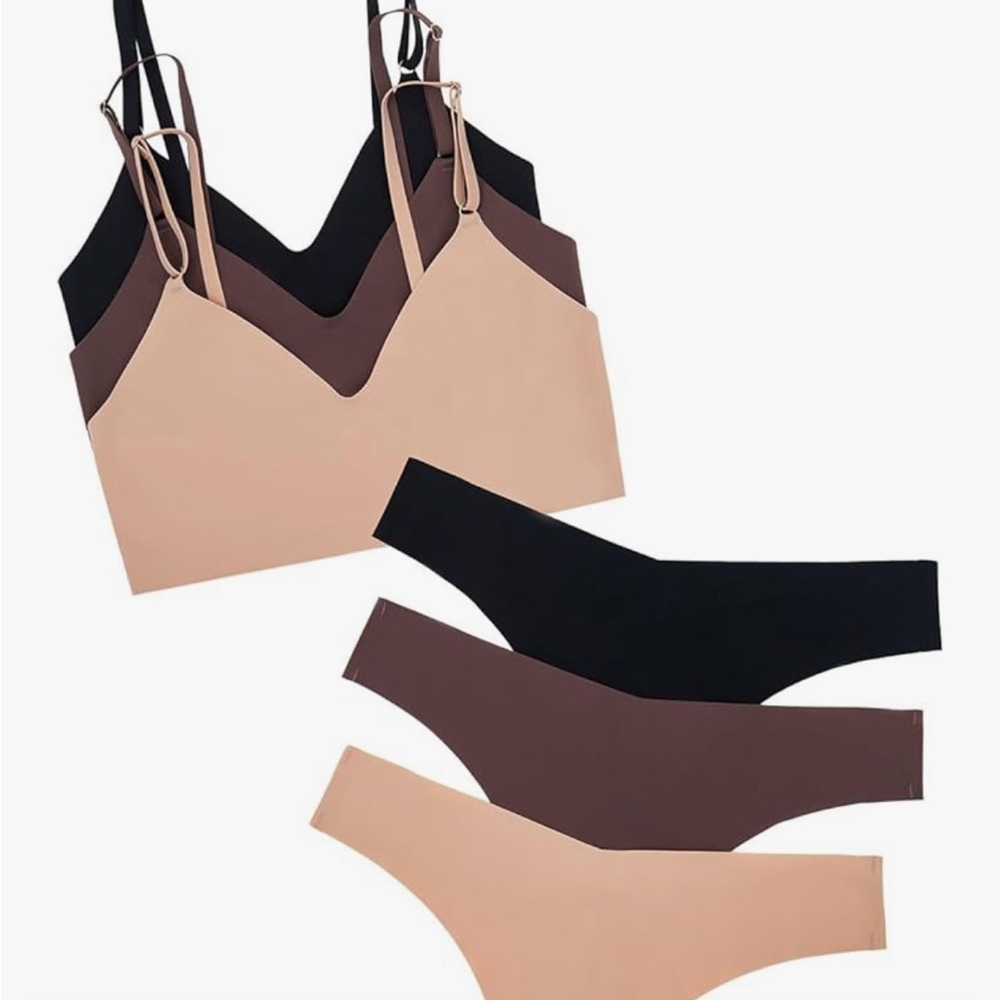 3 pack bras & panties sets